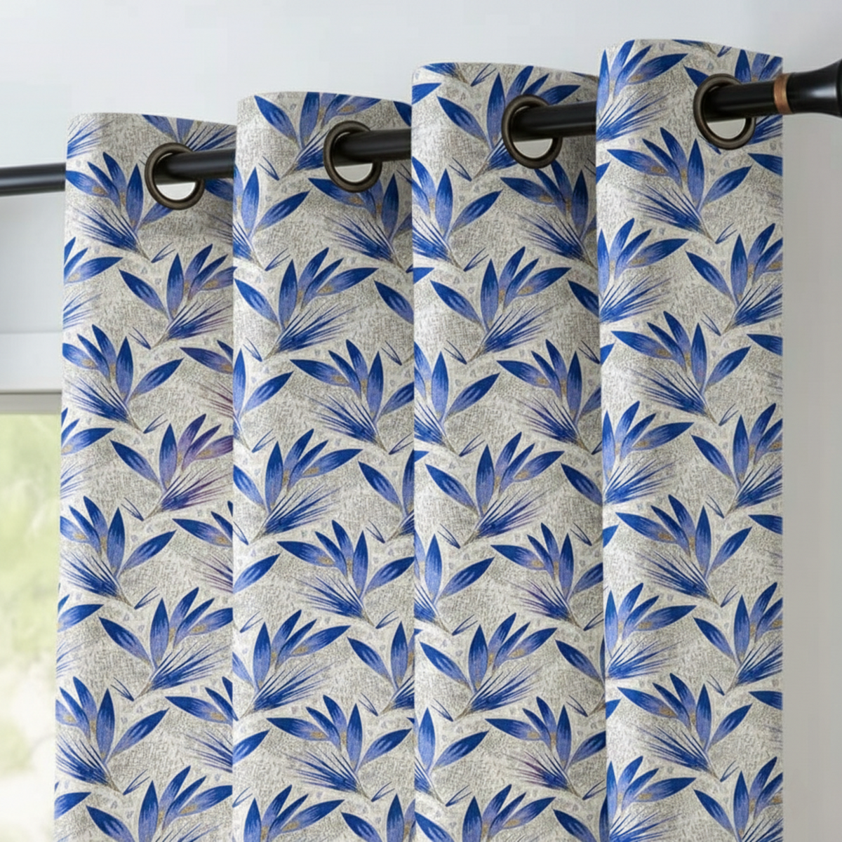 Leaf Pattern Curtains - Premium Jacquard Fabric for Living Room & Bedroom