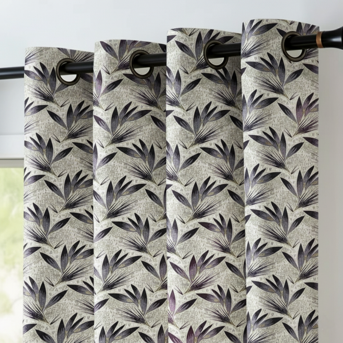 Leaf Pattern Curtains - Premium Jacquard Fabric for Living Room & Bedroom