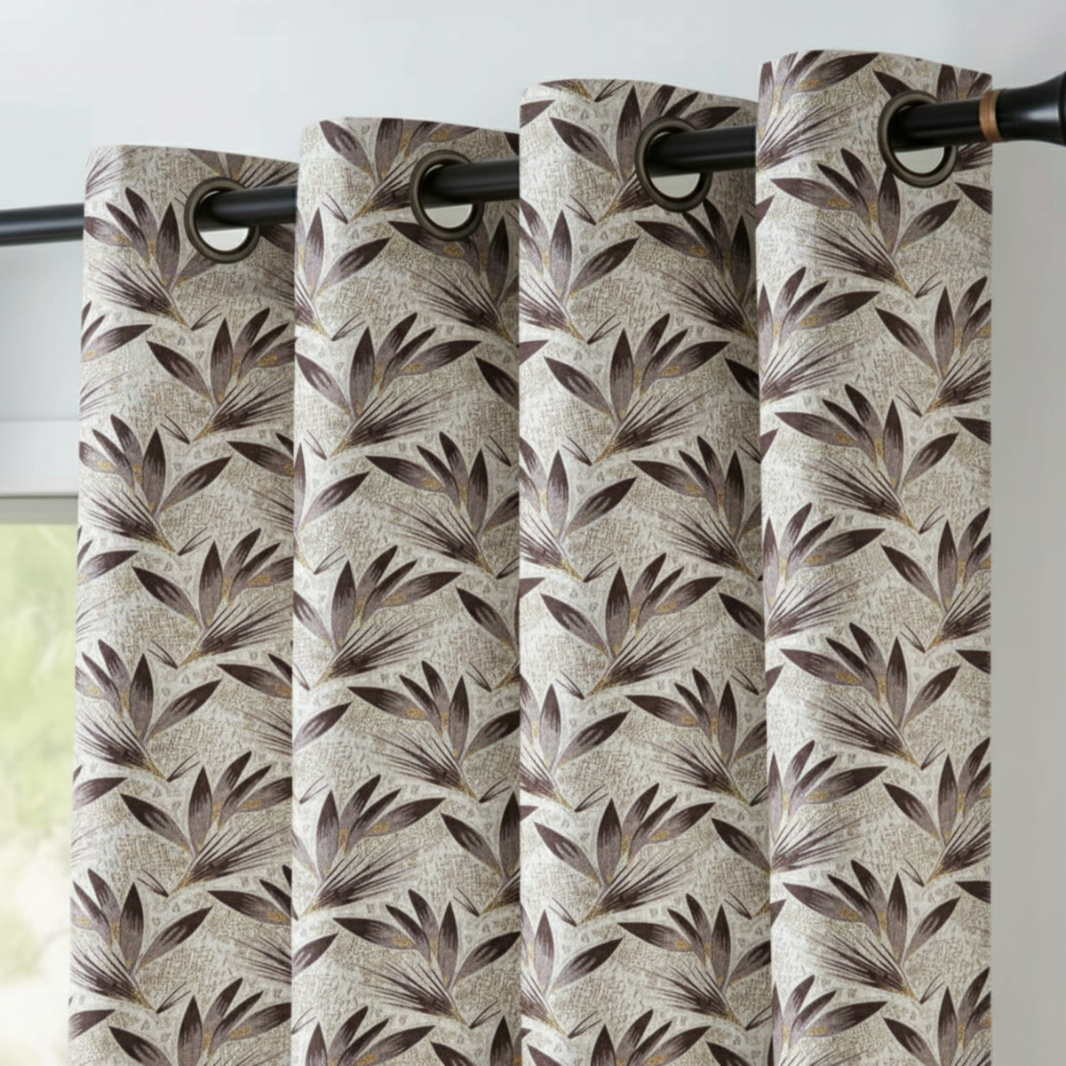Leaf Pattern Curtains - Premium Jacquard Fabric for Living Room & Bedroom
