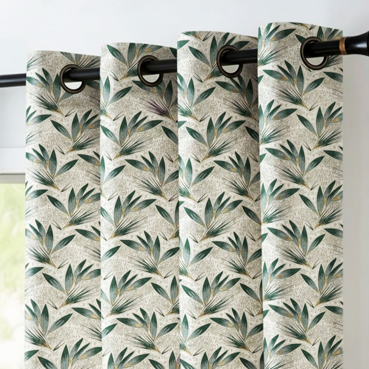 Leaf Pattern Curtains - Premium Jacquard Fabric for Living Room & Bedroom