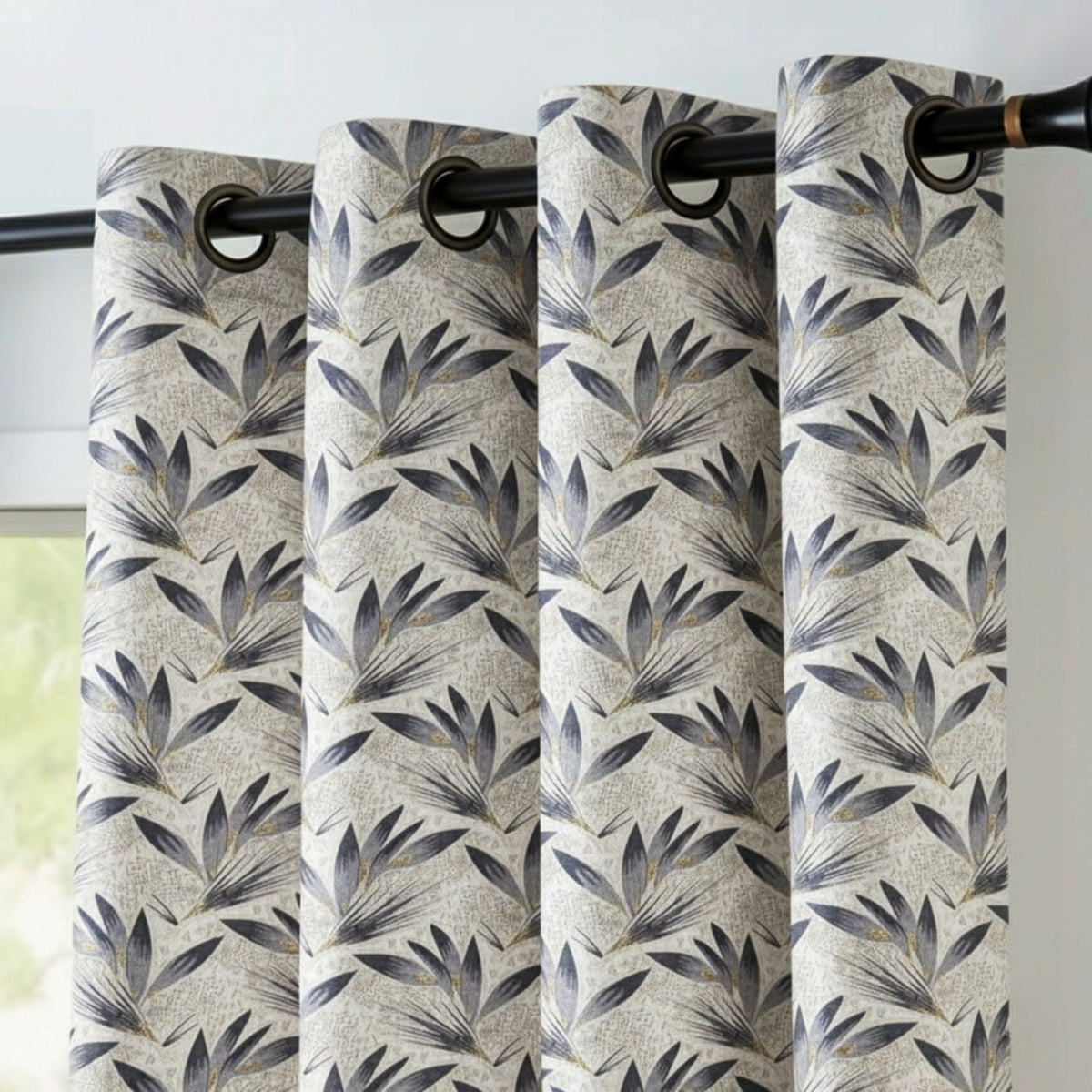 Leaf Pattern Curtains - Premium Jacquard Fabric for Living Room & Bedroom