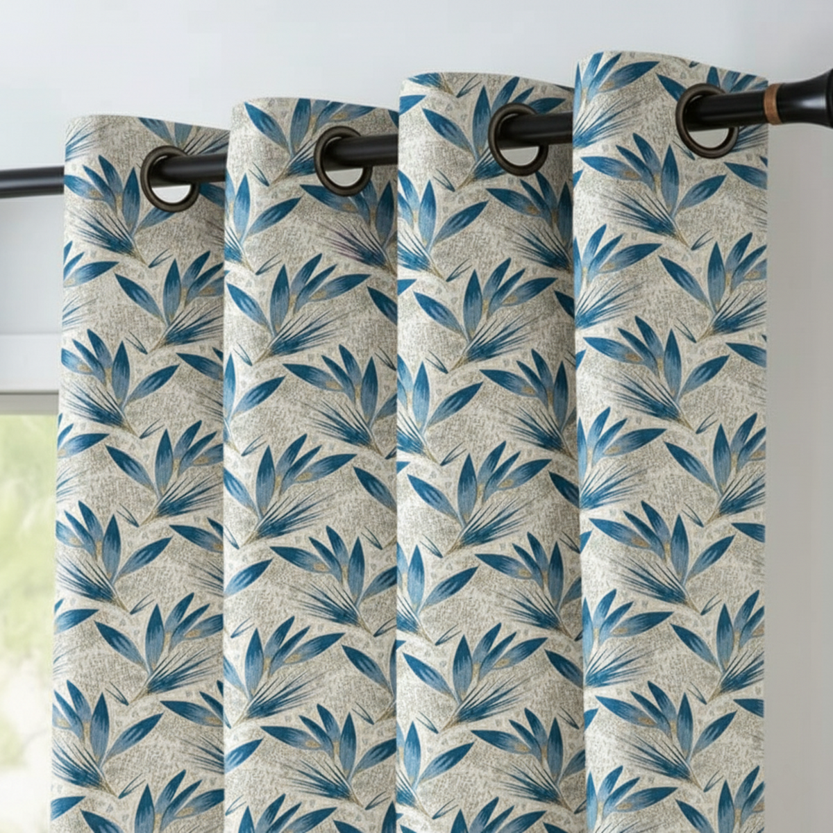 Leaf Pattern Curtains - Premium Jacquard Fabric for Living Room & Bedroom